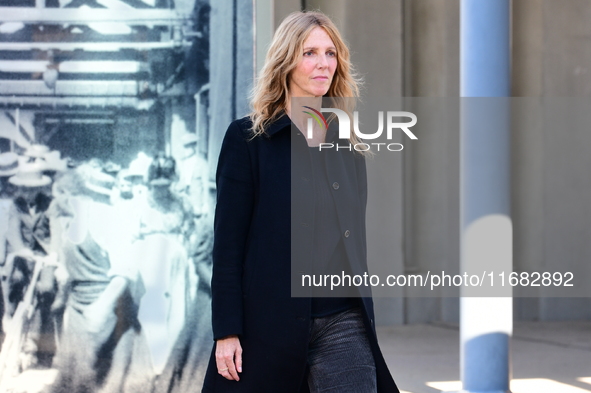 Sandrine Kiberlain attends the remake of the light factories in Lyon, France, on October 19, 2024. 