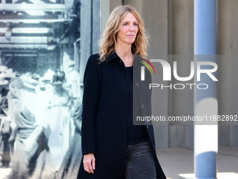 Sandrine Kiberlain attends the remake of the light factories in Lyon, France, on October 19, 2024. (