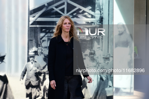 Sandrine Kiberlain attends the remake of the light factories in Lyon, France, on October 19, 2024. 