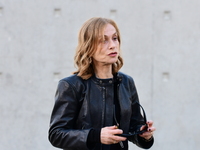 Isabelle Huppert attends the remake of the light factories in Lyon, France, on October 19, 2024. (