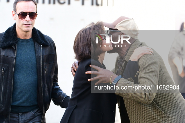 Rachida Dati, Minister of Culture, and Lucien Jean Baptiste attend the remake of the light factories in Lyon, France, on October 19, 2024. 