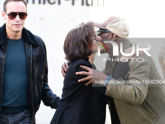 Rachida Dati, Minister of Culture, and Lucien Jean Baptiste attend the remake of the light factories in Lyon, France, on October 19, 2024. (