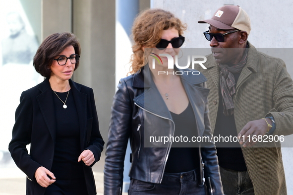 Rachida Dati, Minister of Culture, and Lucien Jean Baptiste attend the remake of the light factories in Lyon, France, on October 19, 2024. 