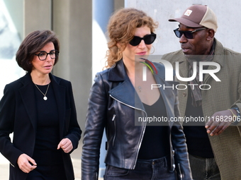 Rachida Dati, Minister of Culture, and Lucien Jean Baptiste attend the remake of the light factories in Lyon, France, on October 19, 2024. (