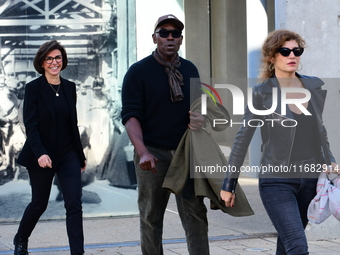 Rachida Dati, Minister of Culture, and Isabelle Huppert attend the remake of the light factories in Lyon, France, on October 19, 2024. (