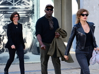 Rachida Dati, Minister of Culture, and Isabelle Huppert attend the remake of the light factories in Lyon, France, on October 19, 2024. (