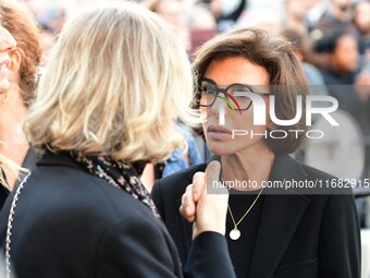 Rachida Dati, Minister of Culture, attends the remake of the light factories in Lyon, France, on October 19, 2024. (