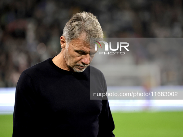 Marco Baroni participates in the Serie A 2024-2025 match between Juventus and Lazio in Turin, Italy, on October 19, 2024 