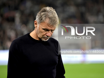 Marco Baroni participates in the Serie A 2024-2025 match between Juventus and Lazio in Turin, Italy, on October 19, 2024 (