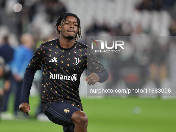 Samuel Tshifunda Mbangula participates in the Serie A 2024-2025 match between Juventus and Lazio in Turin, Italy, on October 19, 2024. 