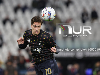 Kenan Yildiz participates in the Serie A 2024-2025 match between Juventus and Lazio in Turin, Italy, on October 19, 2024. (