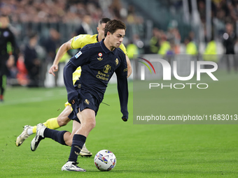 Kenan Yildiz participates in the Serie A 2024-2025 match between Juventus and Lazio in Turin, Italy, on October 19, 2024. (