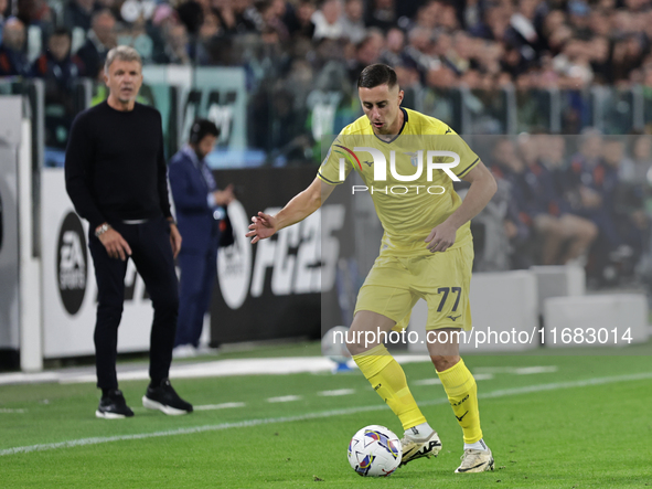 Adam Marusic participates in the Serie A 2024-2025 match between Juventus and Lazio in Turin, Italy, on October 19, 2024 