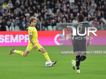 Nicolo Rovella participates in the Serie A 2024-2025 match between Juventus and Lazio in Turin, Italy, on October 19, 2024 (