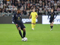 Pierre Kalulu participates in the Serie A 2024-2025 match between Juventus and Lazio in Turin, Italy, on October 19, 2024. (