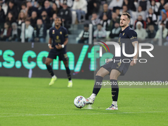 Federico Gatti participates in the Serie A 2024-2025 match between Juventus and Lazio in Turin, Italy, on October 19, 2024. (