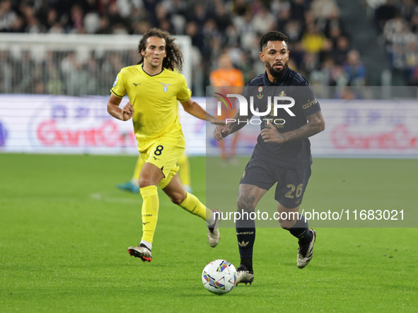 Douglas Luiz participates in the Serie A 2024-2025 match between Juventus and Lazio in Turin, Italy, on October 19, 2024. 