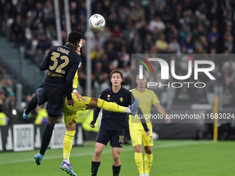 Juan Cabal participates in the Serie A 2024-2025 match between Juventus and Lazio in Turin, Italy, on October 19, 2024. (