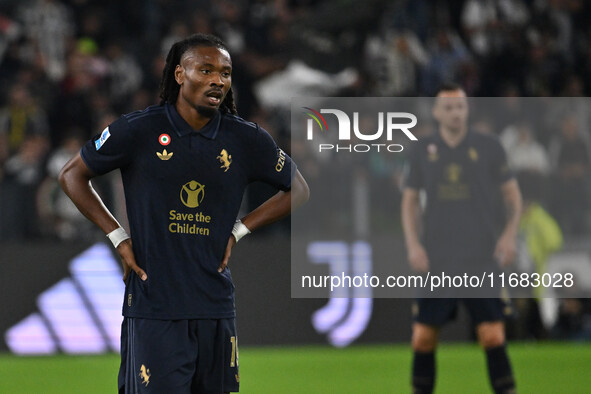 Khephren Thuram of Juventus F.C. participates in the 8th day of the Serie A Championship between Juventus F.C. and S.S. Lazio at Allianz Sta...