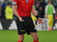 Referee Juan Luca Sacchi officiates during the 8th day of the Serie A Championship between Juventus F.C. and S.S. Lazio at Allianz Stadium i...