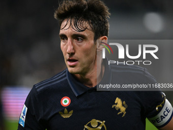 Andrea Cambiaso of Juventus F.C. during the 8th day of the Serie A Championship between Juventus F.C. and S.S. Lazio at Allianz Stadium in T...