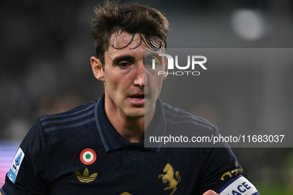 Andrea Cambiaso of Juventus F.C. during the 8th day of the Serie A Championship between Juventus F.C. and S.S. Lazio at Allianz Stadium in T...