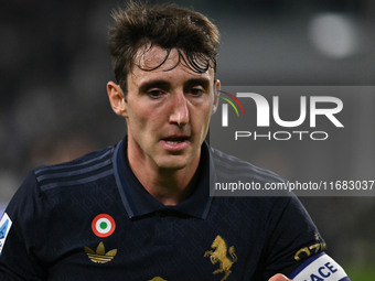 Andrea Cambiaso of Juventus F.C. during the 8th day of the Serie A Championship between Juventus F.C. and S.S. Lazio at Allianz Stadium in T...