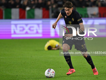 Nicolo Savona of Juventus F.C. is in action during the 8th day of the Serie A Championship between Juventus F.C. and S.S. Lazio at Allianz S...