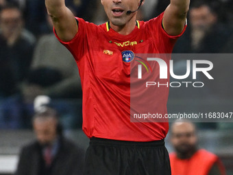 Referee Juan Luca Sacchi officiates during the 8th day of the Serie A Championship between Juventus F.C. and S.S. Lazio at Allianz Stadium i...