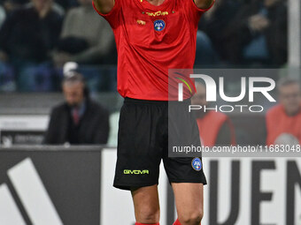 Referee Juan Luca Sacchi officiates during the 8th day of the Serie A Championship between Juventus F.C. and S.S. Lazio at Allianz Stadium i...