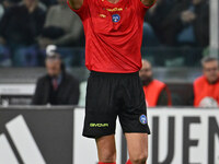 Referee Juan Luca Sacchi officiates during the 8th day of the Serie A Championship between Juventus F.C. and S.S. Lazio at Allianz Stadium i...