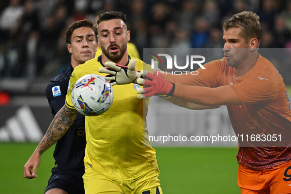 Mario Gila and Ivan Provedel of S.S. Lazio are in action during the 8th day of the Serie A Championship between Juventus F.C. and S.S. Lazio...