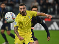 Mario Gila of S.S. Lazio is in action during the 8th day of the Serie A Championship between Juventus F.C. and S.S. Lazio at Allianz Stadium...