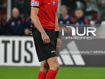 Referee Juan Luca Sacchi officiates during the 8th day of the Serie A Championship between Juventus F.C. and S.S. Lazio at Allianz Stadium i...