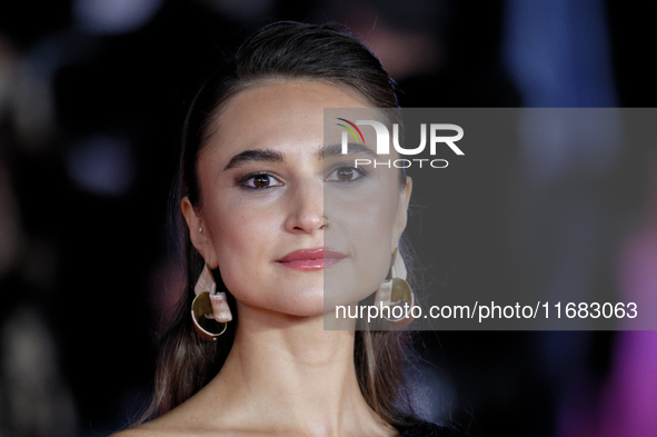 Isabella Nefar attends the ''Reading Lolita In Tehran'' red carpet during the 19th Rome Film Festival at Auditorium Parco Della Musica in Ro...