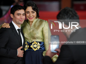 Arash Marandi and Golshifteh Farahani attend the ''Reading Lolita In Tehran'' red carpet during the 19th Rome Film Festival at Auditorium Pa...