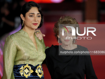 Golshifteh Farahani and Azar Nafisi attend the ''Reading Lolita In Tehran'' red carpet during the 19th Rome Film Festival at Auditorium Parc...