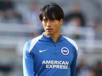 Kaoru Mitoma of Brighton and Hove Albion warms up during the Premier League match between Newcastle United and Brighton and Hove Albion at S...