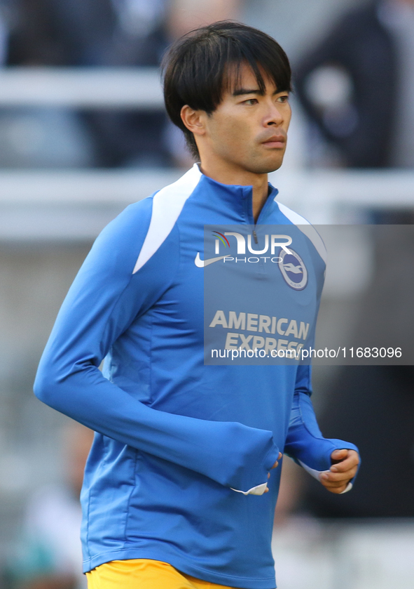 Kaoru Mitoma of Brighton and Hove Albion plays during the Premier League match between Newcastle United and Brighton and Hove Albion at St....