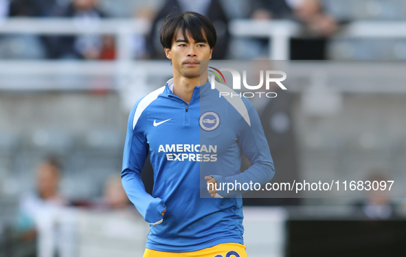 Kaoru Mitoma of Brighton and Hove Albion plays during the Premier League match between Newcastle United and Brighton and Hove Albion at St....