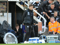 Brighton and Hove Albion Head Coach Fabian Hurzeler is present during the Premier League match between Newcastle United and Brighton and Hov...