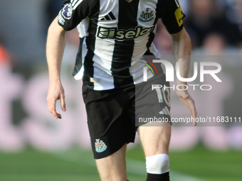 Anthony Gordon of Newcastle United participates in the Premier League match between Newcastle United and Brighton and Hove Albion at St. Jam...