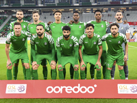 Al Ahli SC team players pose for a team photo before the Ooredoo Qatar Stars League 24/25 match between Al Ahli SC and Al Duhail SC at Al Th...