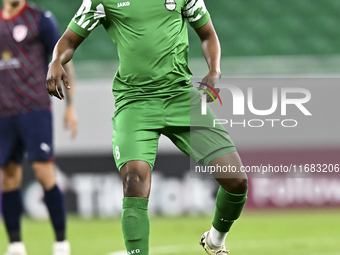 Idrissa Doumbin of Al Ahli SC plays in the Ooredoo Qatar Stars League 24/25 match between Al Ahli SC and Al Duhail SC at Al Thumama Stadium...