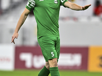 Matej Mitrovic of Al Ahli SC plays in the Ooredoo Qatar Stars League 24/25 match between Al Ahli SC and Al Duhail SC at Al Thumama Stadium i...