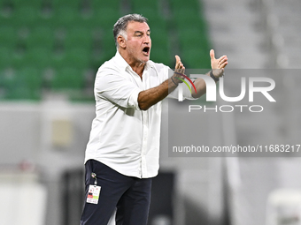 Christophe Galtier, head coach of Al Duhail FC, reacts during the Ooredoo Qatar Stars League 24/25 match between Al Ahli SC and Al Duhail SC...