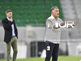 Christophe Galtier, head coach of Al Duhail FC, reacts during the Ooredoo Qatar Stars League 24/25 match between Al Ahli SC and Al Duhail SC...