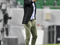 Igor Bisan Bisan, head coach of Al Ahli SC, reacts during the Ooredoo Qatar Stars League 24/25 match between Al Ahli SC and Al Duhail SC at...