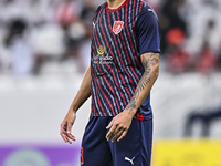 Lucas Verissimo of Al Duhail FC plays in the Ooredoo Qatar Stars League 24/25 match between Al Ahli SC and Al Duhail SC at Al Thumama Stadiu...