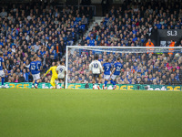 Michael Keane of Everton makes it 2-0 during the Premier League match between Ipswich Town and Everton at Portman Road in Ipswich, on Octobe...